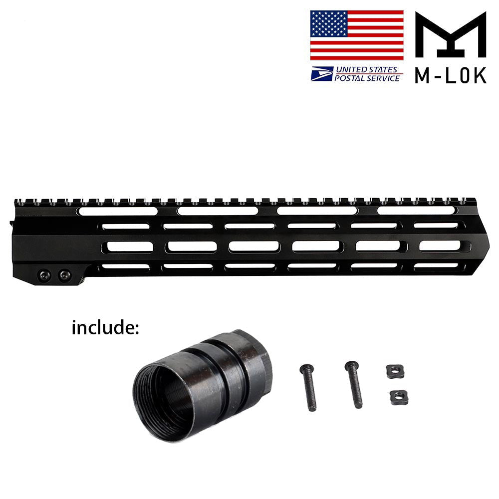VEXTAC® AR-15 Ultra Slim Free Float M-Lok Handguard with Steel Barrel Nut 4" 7" 9" 10" 12" 13" 15" 17"
