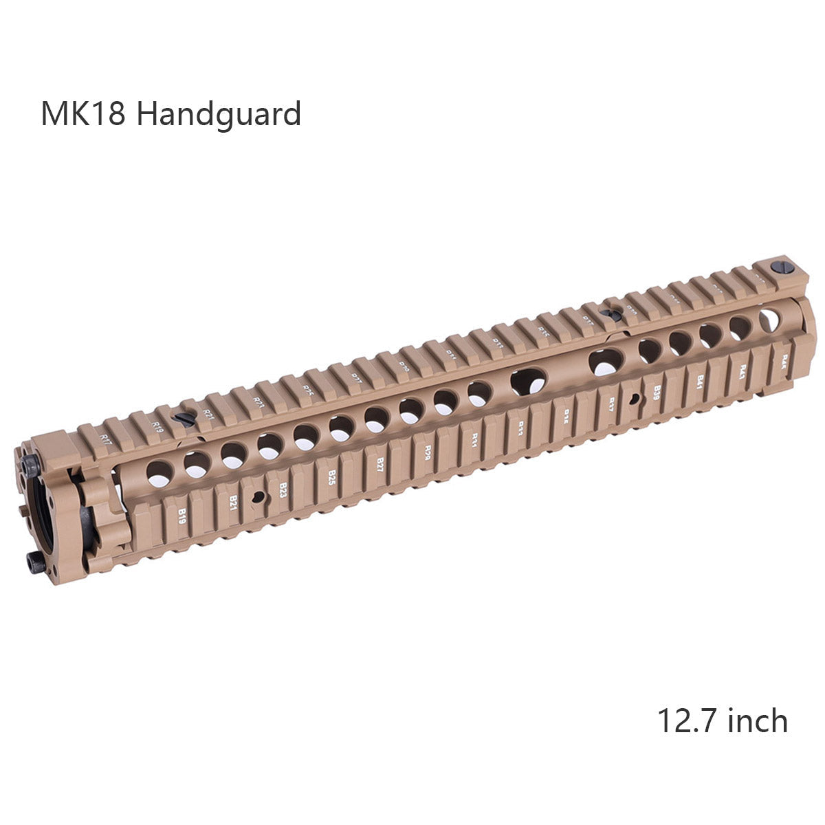 MK18 Handguard Free Float Quad Rail Two-pieces Design AR15 - Black, Coyote Tan, Desert Tan Color